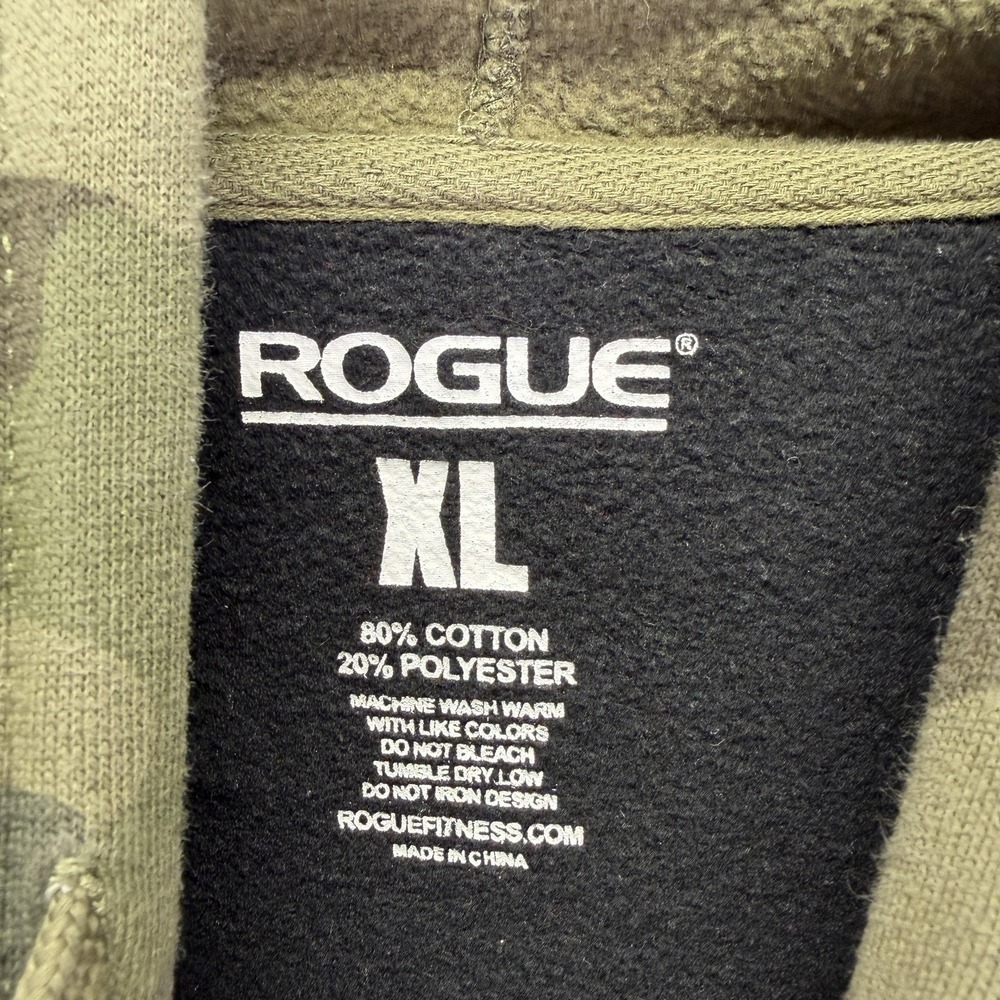 Rogue Hoodie Mens XL Black Camo Raglan Fleece Pullover Sweatshirt Gym CrossFit - Picture 2 of 5